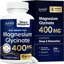 Magnesio Glycinate 400mg - 270 Tabletas de Magnesio (no capsules) - 400 mg Magnesio Elemental - Altamente Biodisponible - Vegan y Vegetariano - para el sueño mejorado, alivio de estrés &amp; Defensa del cáñamo