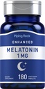 Piping Rock Melatonin 1 mg  180 Tablets ← Suplemento para adultos  Vegetarian, Gluten Free, Non-GMO