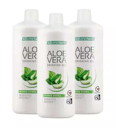 LR Lifetakt Aloe Vera Bebida Gel Intense Sivera Health Care Mujeres Hombres Beben cada día Tratamiento natural Conjunto de 3-1000 ml./33.3 fl.oz