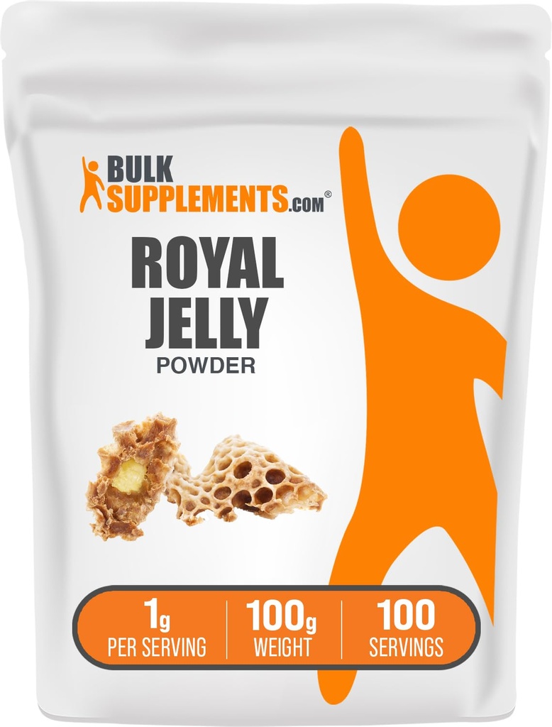 BulkSupplements.com Royal Jelly Powder - Royal Jelly Supplement, for Immune Support - Gluten Free, 1g per Serving, 100g (3.5 oz) (Pack of 1)