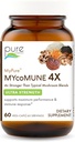 MYcoMune 4X Organic Mushroom Supplement - Reishi, Lion's Mane, Cordyceps, Chaga, Shiitake, Maitake for Immune System, Combat Stress, Build Energy by Pure Essence - 60 Caps