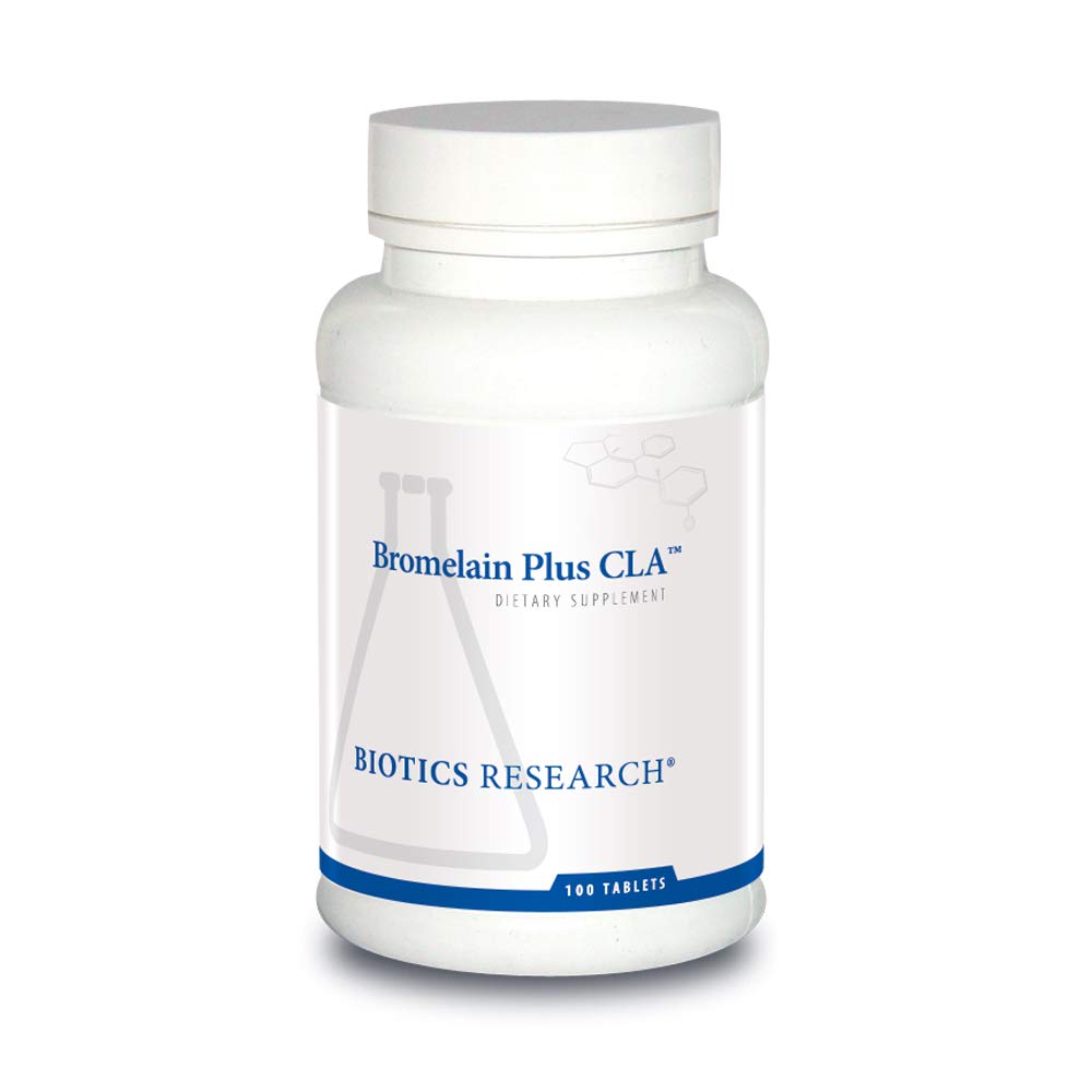 Biotics Research Bromelain Plus CLA Supplies Bromelain and Papain, Provides Supplemental Enzyme Support, Supports Muscular Comfort 100 Tablets