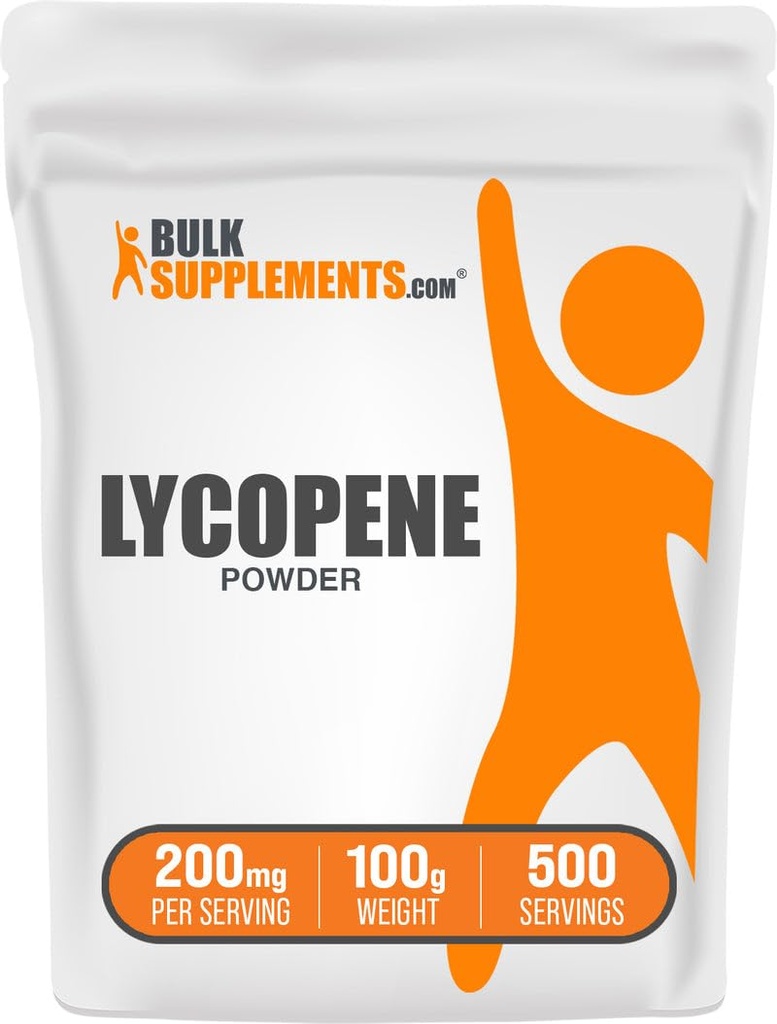 BulkSupplements.com Licopene Powder - Lycopene Supplement, Lycopene 10mg - Antioxidantes Suplemento, Gluten Free, 200mg por Serving, 100g (3.5 oz) (Pack of 1)