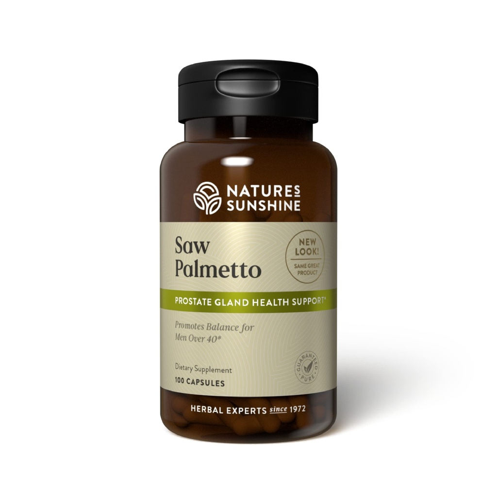 Sunshine Saw Palmetto, 100 Capsules, Kosher tención Naturalmente ayuda a mejorar la salud de la próstata y ayuda a equilibrar hormonas para hombres y mujeres adultos