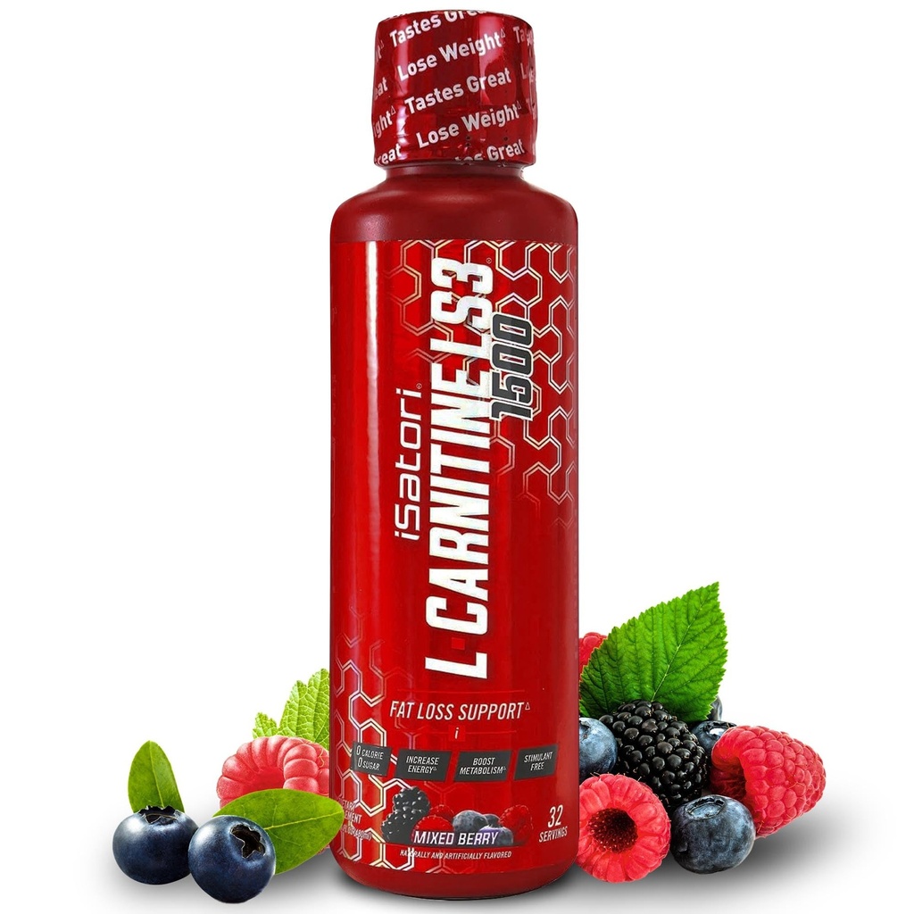 iSatori L-Carnitine LS3 1500, Triple-Blend Liquid L Carnitine Suplemento, con Acetyl & Tartrate, Stimulant Free, Low Calories, Sugar & Gluten Free, Keto-Friendly, Mixed Berry Flavor (32 Servings)