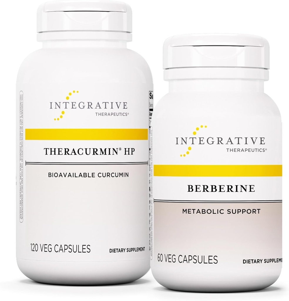 Integrative Therapeutics Bundle with Berberine, 60 Capsules & Theracurmin HP, 120 Capsules - Berberine for Metabolic Support* - Theracurmin Supplement That's 27x More Bioavailable*