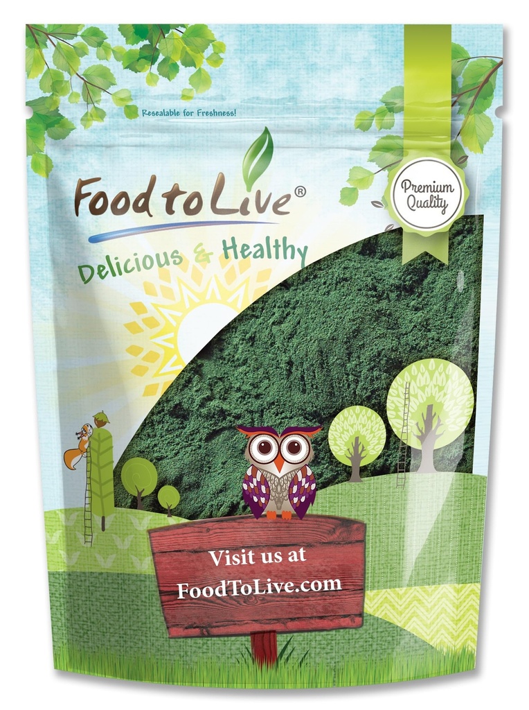 Alimentos para Polvo de Clorella en Vivo, 1 Libra - Kosher, Algas Verdes Raw, Superalimentos Vegan, Bulk, Proteína Verde Pura Vegan, Rica en Vitaminas y Minerales, Grande para Bebidas, Teas y Smoothies