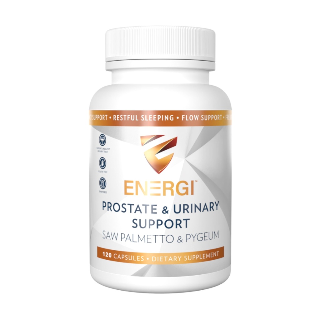 ENERGI Prostate Support Supplement with Saw Palmetto for Men ' Women, 200mg Saw Palmetto, 100mg Pygeum Supplement, Pumpkin Seed, Prostate Health Supplements, 120 Capsules