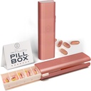 Bonita caja de píldoras - Estilizado &amp; Compact Daily Pill Organizer, Medication Pill Case, Pill Container for Vitamin Management, Pill Holder, Travel Essentials for Women &amp; Men - Rose