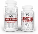 5% Nutrición 2-Stack tención Liver & Organ Defender with NAC + Joint Defender tóxico Liver, Kidney, & Heart Support + Collagen, Glucosamine, Chondroitin, MSM, Hyaluronic Acid, Turmeric Curcumin w/Bioperine