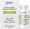 Zane - Aged Black Garlic Capsules - Immune System, Blood Pressure and Cholesterol Health Support - Less Odor - More Effective Than Allicin - 60 Capsules Non-GMO, Gluten - Lactose – Paraben Free.