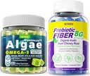 Vegan Omega 3 Gummies 1000mg + Mangas de fibra prebiótica para adultos 8g