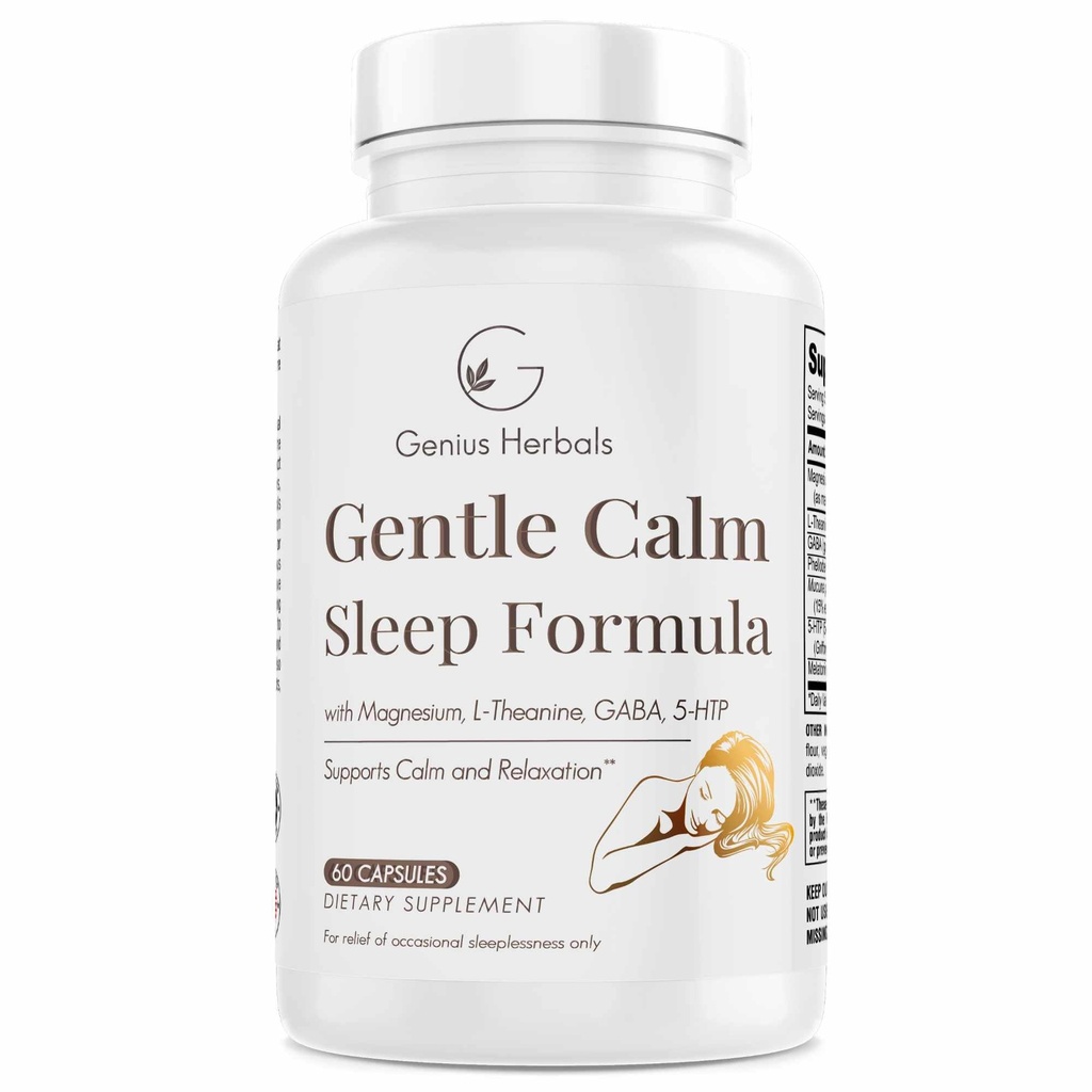 Fórmula de sueño suave con Magnesium, L-Theanine, Melatonin, GABA, 5-Htp ← Ayuda al sueño