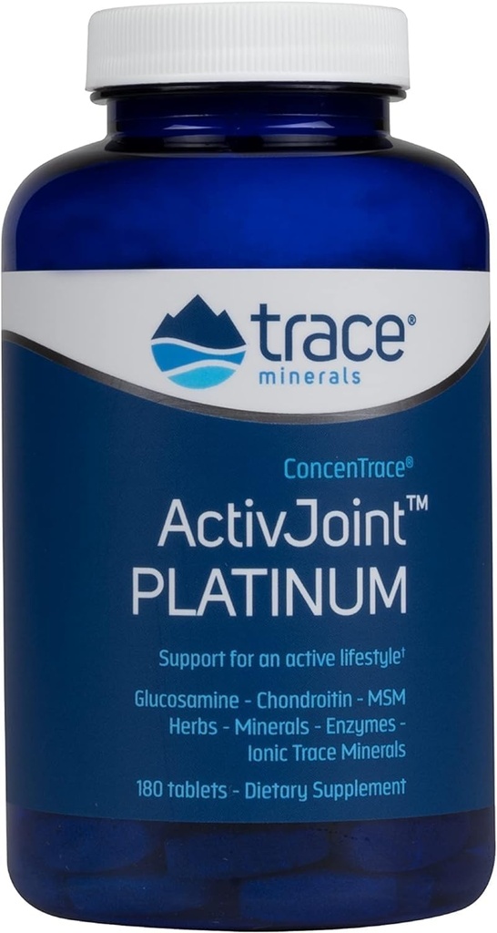 Trace Minerals ActivJoint Platinum - Bone Health & Strength Support Supplement - Supplement for Joint & Muscle Health Support - Healthy Heart Supplement with Magnesium - 180 Tablets (30 Servings)