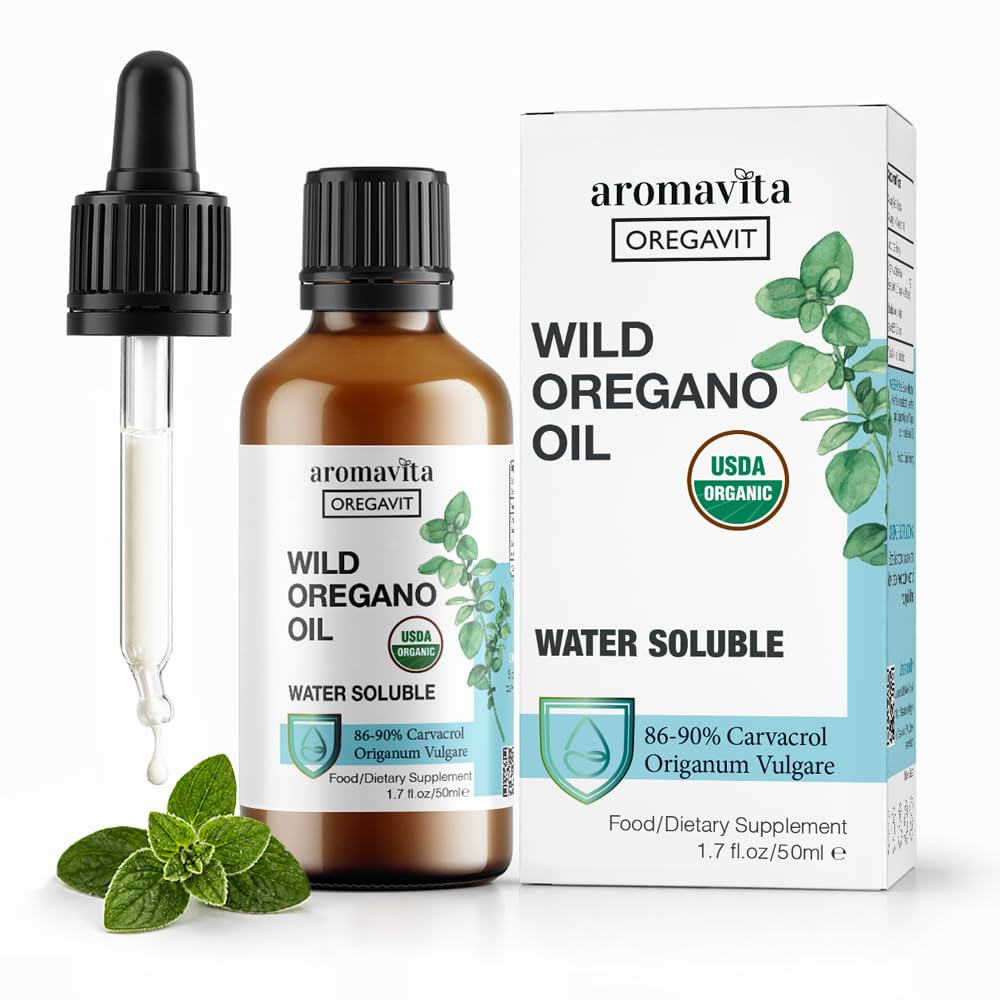 Agua Soluble Óleo de orégano silvestre gotas líquidas orgánicas - Óleo de orégano para gomas saludables y gargantas delgadas, soporte digestivo e inmunitario, salud respiratoria