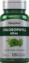 Piping Rock Chlorophyll Capsules Silencio 60 mg Silencio 120 Pills Silencioso Suplemento para Mujeres y Hombres TENIDO DE Mulberry Leaf ANTE No GMO, Gluten Free