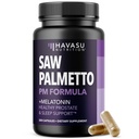 Saw Palmetto PM for Hombre with Melatonin 3mg - Night Time Prostate Health Supplement for Bladder and Sleep Support - Reduce Urinary Frequency - 200 Count - Vegan, Non-GMO Capsules - Over 6 Month Supply