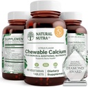 Suplemento de calcio natural nutra para la fuerza ósea, promueve la salud muscular, ayuda a mejorar la salud de los dientes, apoyar la salud nerviosa y la salud cardiovascular, mejorar la fuerza ósea, 60 tabletas