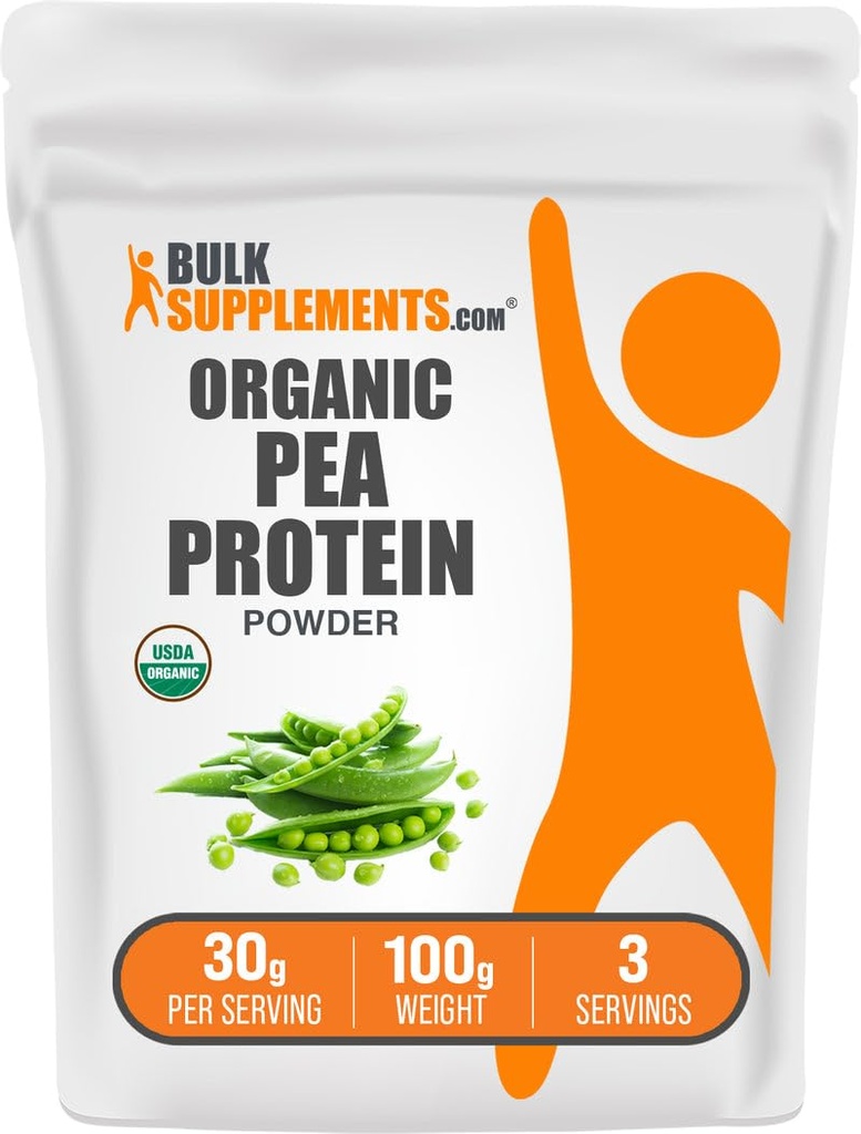 BulkSupplements.com Polvo Protein Ecológico - Polvo de Proteína Vegan con base vegetal - Sin sabor, 30g por Serving, 100g (3,5 oz) (Pack of 1)