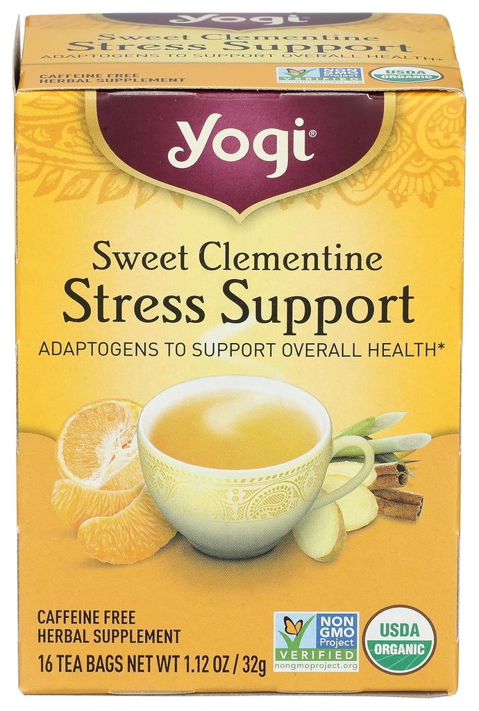 Yogi Tea Organic Sweet Clementine Stress Support Suplemento, 16 Conde