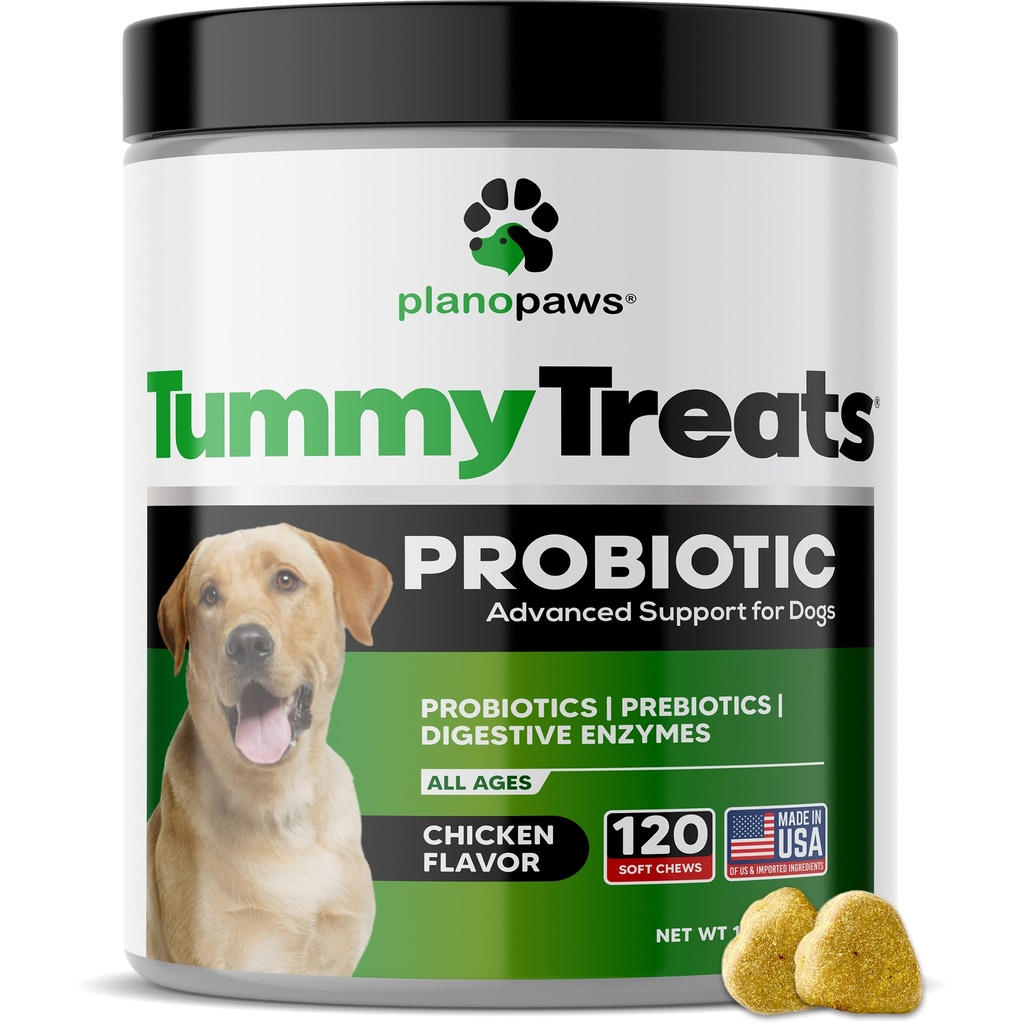 Probiotics for Dogs Digestive Health - Dog Probiotics and Digestive Enzymes - Allergy Relief for Dogs - Probiotic for Dogs Gut Health - Puppy Probiotic Tummy Treats - 120 Dog Probiotic Chews