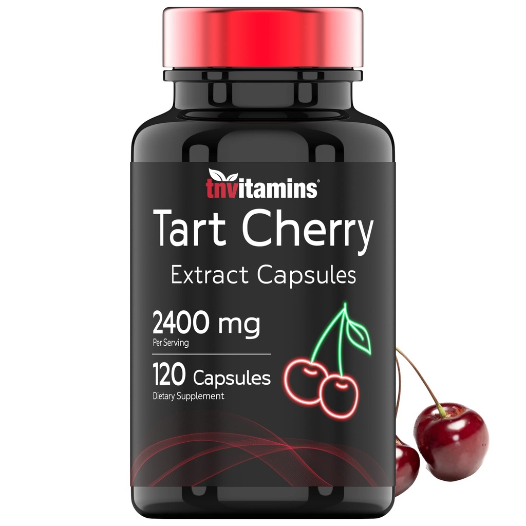 Tart Cherry Capsules (2400 MG - 120 Count) | From Montmorency Cherry Extract | Provides Antioxidants, Anthocyanins, & Phytonutrients | Tart Cherry For Sleep and More! | Non-GMO, Made in the USA!