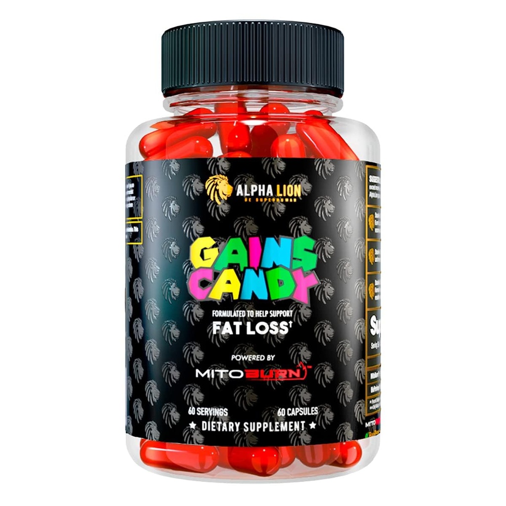 ALPHA LION obtiene dulces, píldoras suplementarias que soportan la pérdida de peso, sopresivo, amigable con Keto-Diet, disminuyen la grasa corporal, aumentan la energía y el rendimiento de entrenamiento, 60 cápsulas (MitoBurn®)