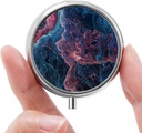 Mini Pill Box, Small Pill Box, Portable Pill Box, Cute Pill Organizer for Vitamins, Medications, Fish Oil and Supplements (Texture)