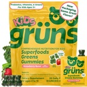 Fruns Kids Vitamins, Super Greens Gummies, Superfood Gummy Bears con Spirulina, Clorella, Prebióticos Fiber for Digestive Health, Adaptogens Suplemento, 20 Vitaminas &amp; Minerals, 28 días Pack