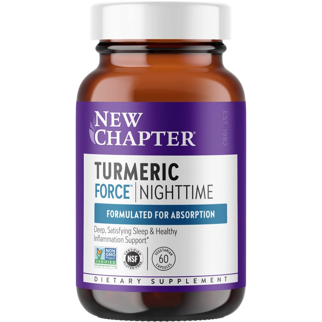 Nuevo capítulo Turmeric Suplemento + Ayuda al sueño - Tormérica Fuerza Noche para el apoyo al sueño con raíz de Valerian + jengibre + NO Black Pepper Necesitado + Ingredientes no GMO - 60 cápsulas vegetarianas