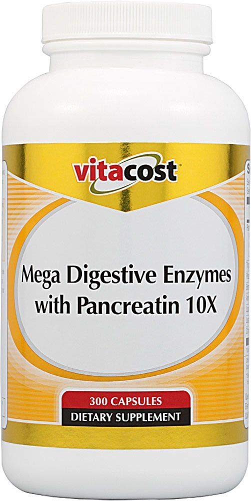 Vitacost Mega Enzymes Digestivos con Pancreatin 10X - 300 cápsulas
