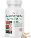 VHC Magnesium Glycinate 1000mg, High Absorption Maximum Chelated Pure Magnesium Glycinate Supplement for Women and Men, Non-GMO No Gluten, 120 Veggie Caps, Made in USA