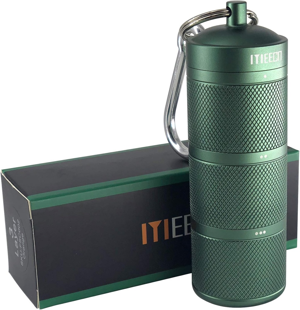Tres grandes capas Organizador de píldoras, aluminio, dispensadores de metal, impermeable, puede almacenar píldoras cualquier tamaño, vitaminas, aceite de hígado de bacalao, suplementos y medicamentos (verde)