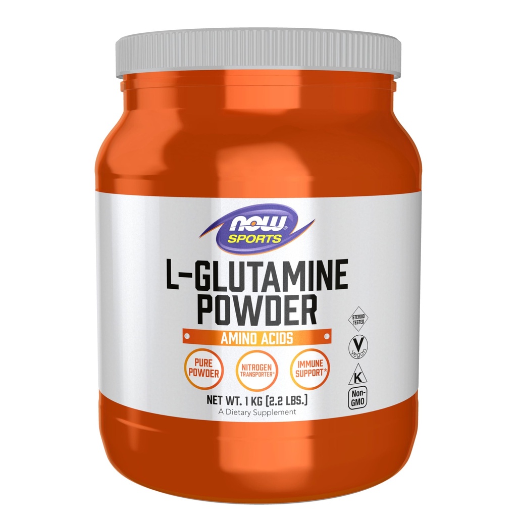 NOW Foods Sports Nutrition, L-Glutamine Pure Powder, Nitrogen Transporter*, Amino Acid, 35.3-Ounce