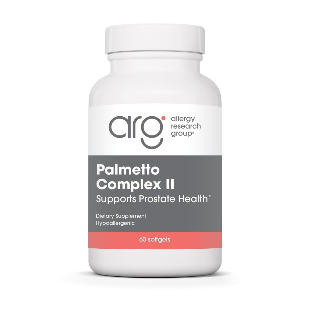 Grupo de investigación de alergia Palmetto Complex II - Apoyo a la próstata, Saw Palmetto for Men &amp; Women, con Lycopene, Pumpkin Seed Oil, Zinc - 60 Con