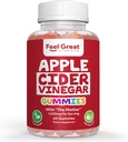 Feel Great Vitamins Apple Cider Vinegar Gummies – ACV with The Mother for Digestive Support & Daily Wellness – Vegan, Non-GMO, 60 Gummies