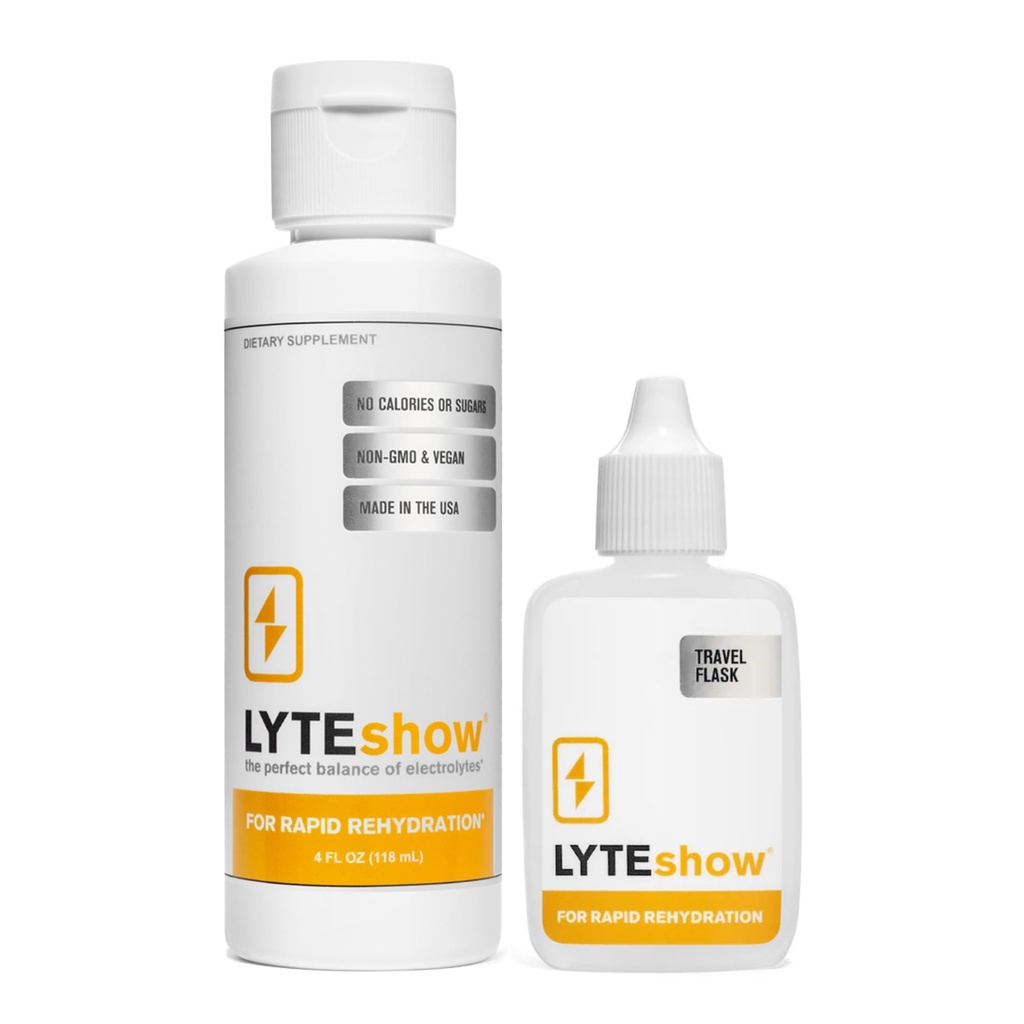 LyteShow - Electrolyte Drops for Rapid Rehydration + Digestion + Brain + Energy + Immunity TEN No Sugar ANTE Trace Minerals TEN Unflavored, Subtle Mineral Taste - 40 Servings (Magnesium, Potassium, Zinc)