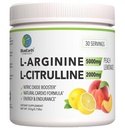 L-Arginina 5000mg + L-Citrulline 2000mg Complex Powder Supplement - Nitric Oxide Booster - Heart Health, Blood Flow, Energy ' Endurance - 30 Servings (Peach Lemonade)