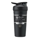 BlenderBottle Strada Shaker Cup Botella de agua de acero inoxidable aislada con Wire Whisk, 24 onzas, Negro
