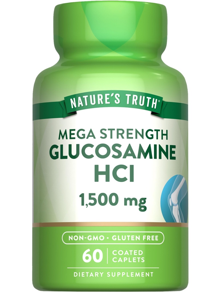 La verdad de la naturaleza Glucosamine HCI 1500mg ← 60 Caplets  durable Mega Strength Silencio No Gluten Suplemento gratuito
