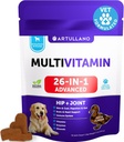 20 en 1 Multivitamina de perros con Glucosamina - Vitaminas y Suplementos de perros Chewable - Mandíbulas multivitamínicas de alta calidad para mascotas Apoyo conjunto, inmunidad, movilidad, esquí, Digestión - 70 Trucos suaves