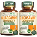 Glucosamina Chondroitin MSM – Suplemento de Apoyo Conjunto para Mujeres y Hombres con Sulfato de Glucosamina 1500 mg, Condroitina y MSM – para el cartílago, salud conjunta y flexibilidad – 2 Pack, Vegan