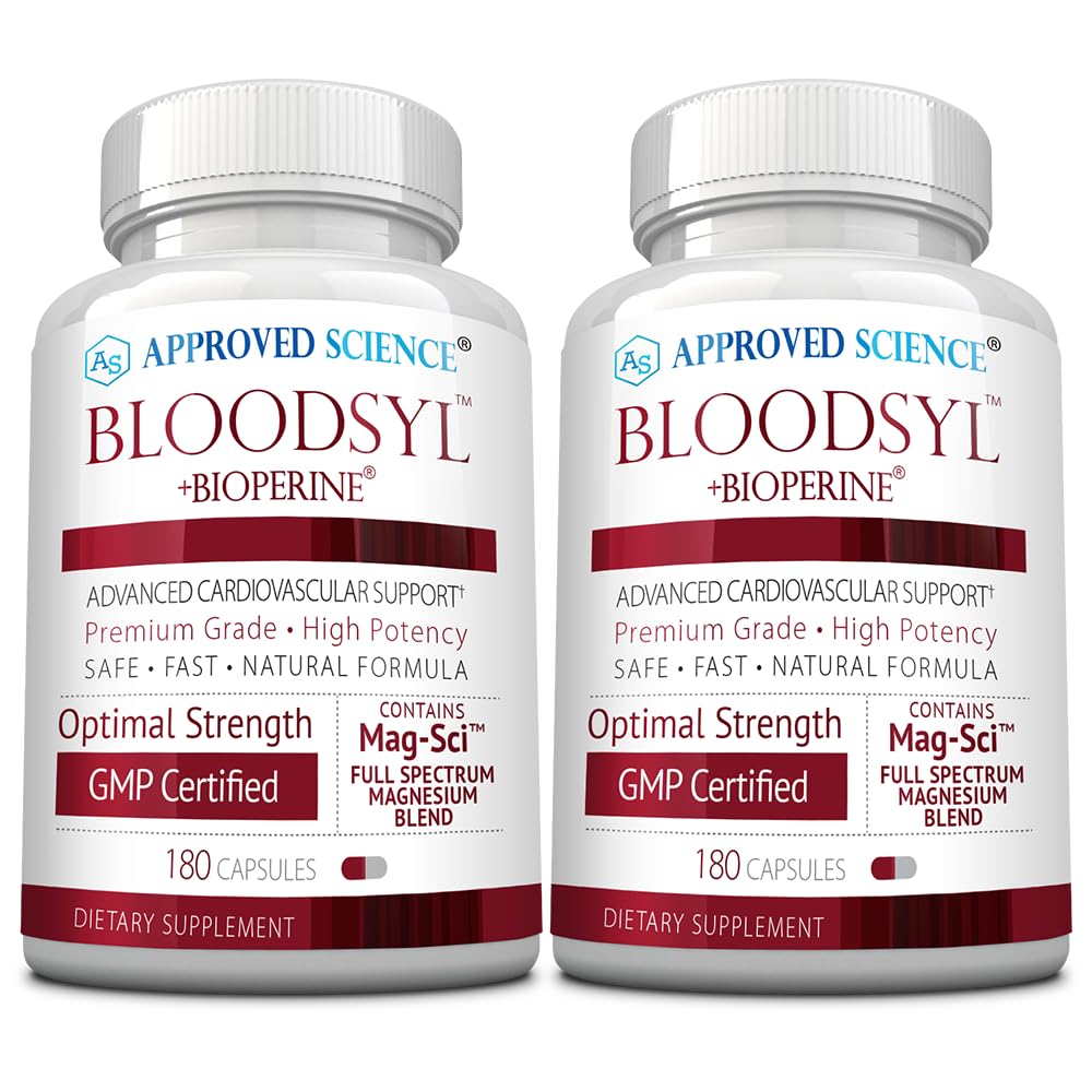 Sangre de la Ciencia Aprobado - Apoya Flujo de la Sangre - Hawthorn Berry, Magnesium, BioPerine - Vegan - 180 cápsulas - Pack de 2