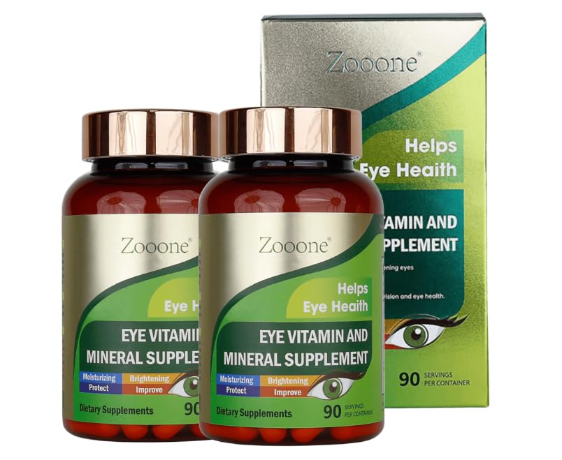 zooone- Lutein Eye Vitamins Supplement for Macular Health and Dry Eye, Contains Lutein, Zinc, Vitamins C/E & Zeaxanthin to Support Eye Health, 90 Tablets (2)