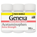 Genexa Clean Acetaminophen 500mg Extra Strength, Dye Free Pain Reliever Fever Reducer, 0% Artificial Additives, Pain Medicine for Adults, Relieves Headache, Backache, Minor Arthritis Pain, 300 Tablets