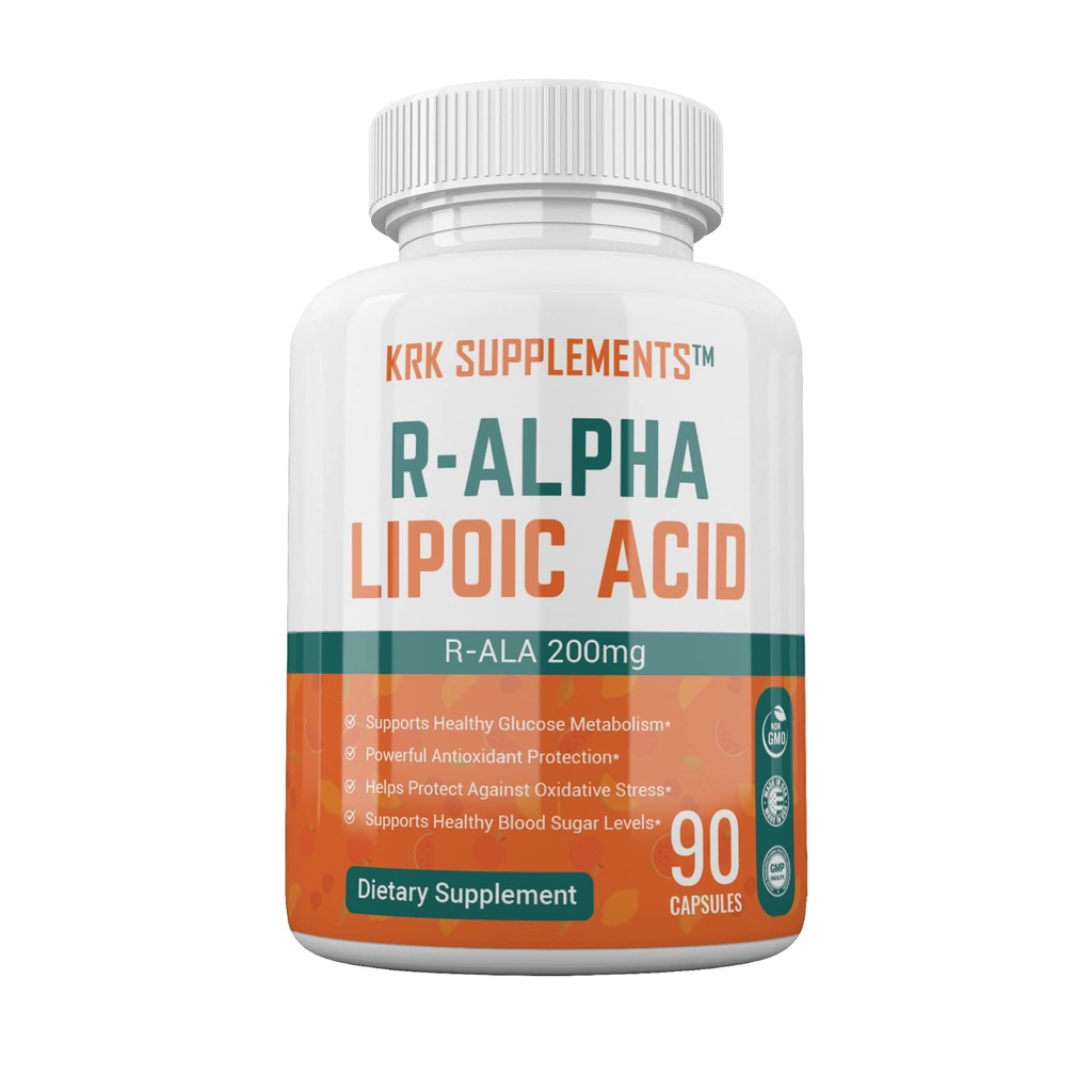 1 paquete R-ALA R-Alpha Lipoic Acid 200mg 90 cápsulas