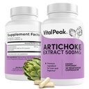 Artichoke 500 mg Suplemento - Potent Artichoke Extract Capsules for Liver Health & Digestive Support - Artichoke Leaf Extract Promotes Energy & Focus - 30 Capsules