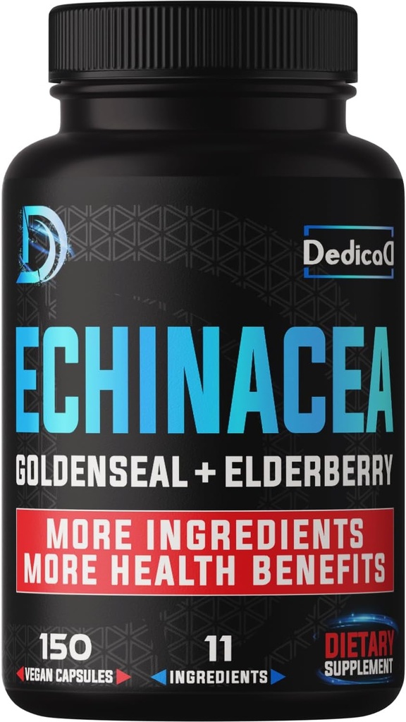 Immune Defense Support Suppement - All-in-1 11 Herbs Blend of Echinacea, Goldenseal, Elderberry, Camu, Ginger, Thyme, Chaga, Reishi, Burdock, Acerola - 5 Months Supply - 150 Capsules