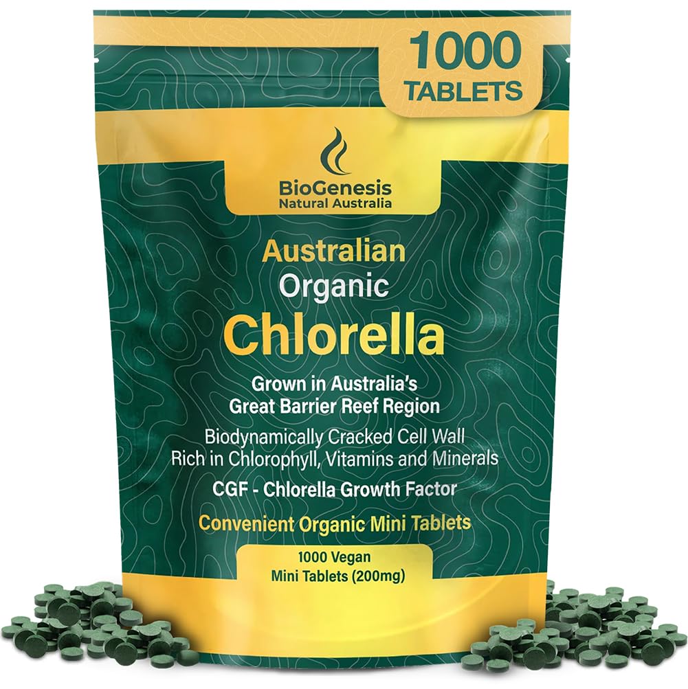 Biogenesis Organic Chlorella Mini Tablets – 1000 Conde (200mg) peru Australian Grown Silencio Rich in Chlorophyll, Vitamins & Minerals TEN Supports Energy & Immunity ← Vegan Mini Tablets