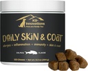 K9-Innovaciones - Habilidad diaria " Coat Dog Chews Salmon Flavor - Reducir picazón " Paw Chewing, Omega 3 " VIT C for Skin Health - 1-4 Month Supply (120qty)